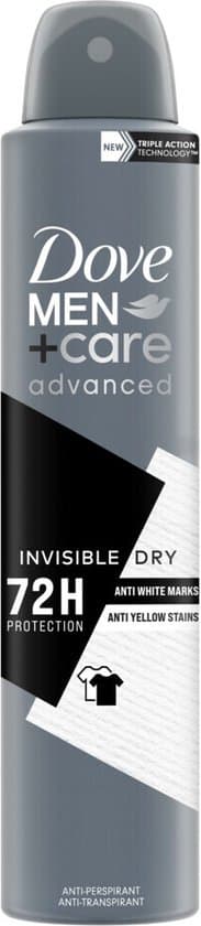 Dove Men Advanced Invisible Dry 72h Spray Anti-Amarillos Anti-Transpirante 200ml Spray